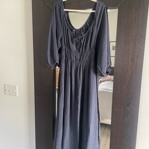 Madewell Twill Sophia Midi Dress